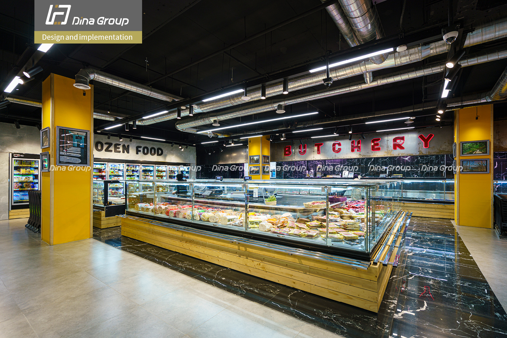 Mixed retail store with bakery, café and grocery designed by Dina Group