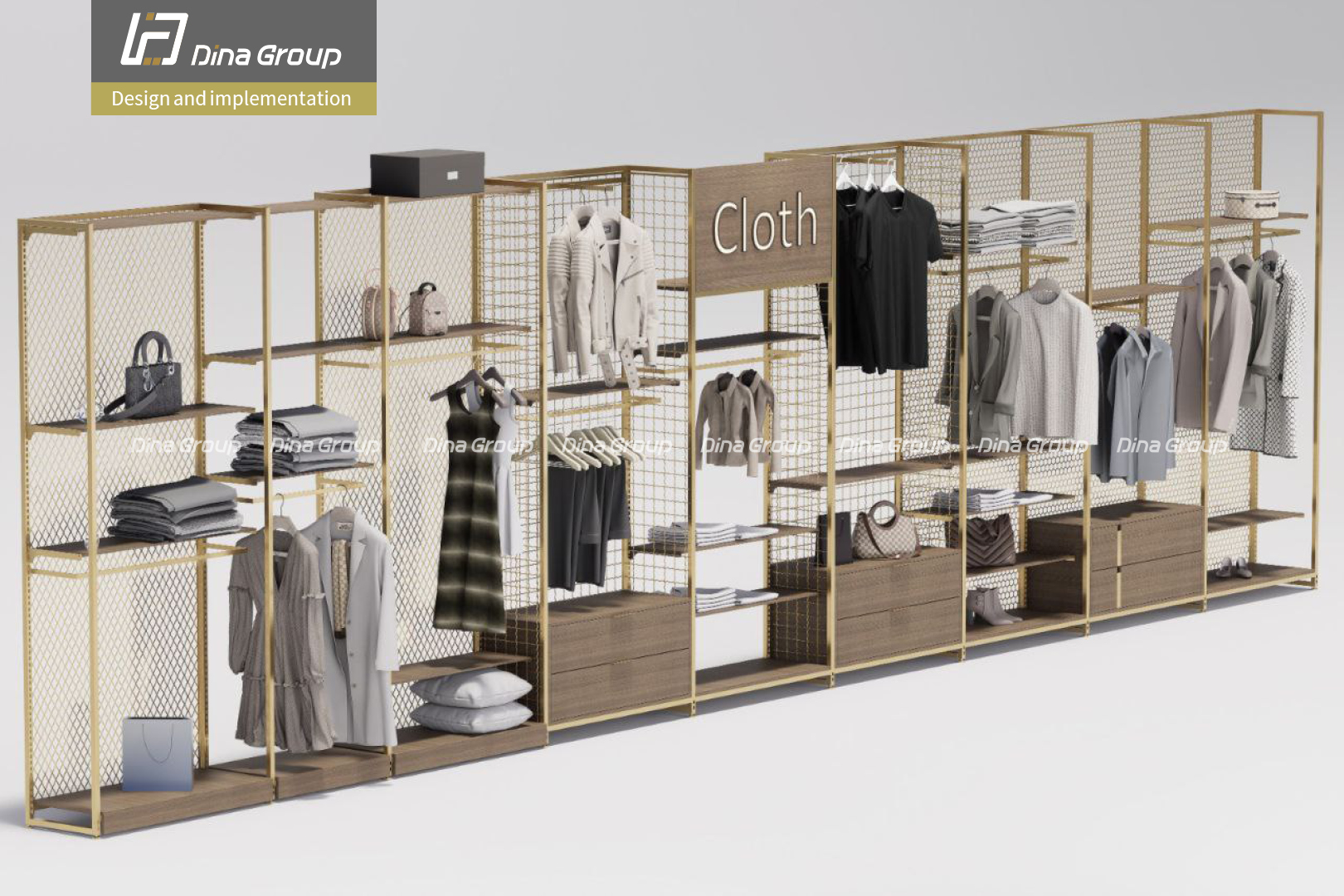 تصميم متجر أزياء ثلاثي الأبعاد من مجموعة دينا – منظور 1