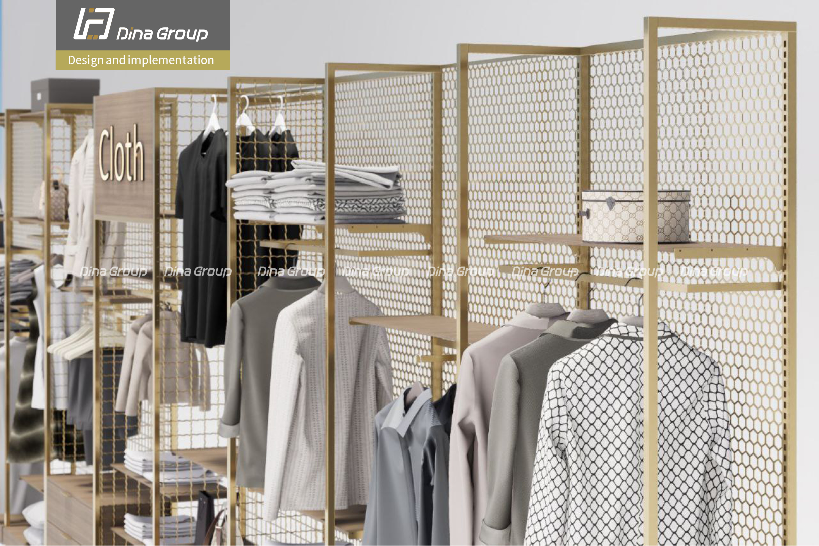 تصميم متجر أزياء ثلاثي الأبعاد من مجموعة دينا – منظور 2