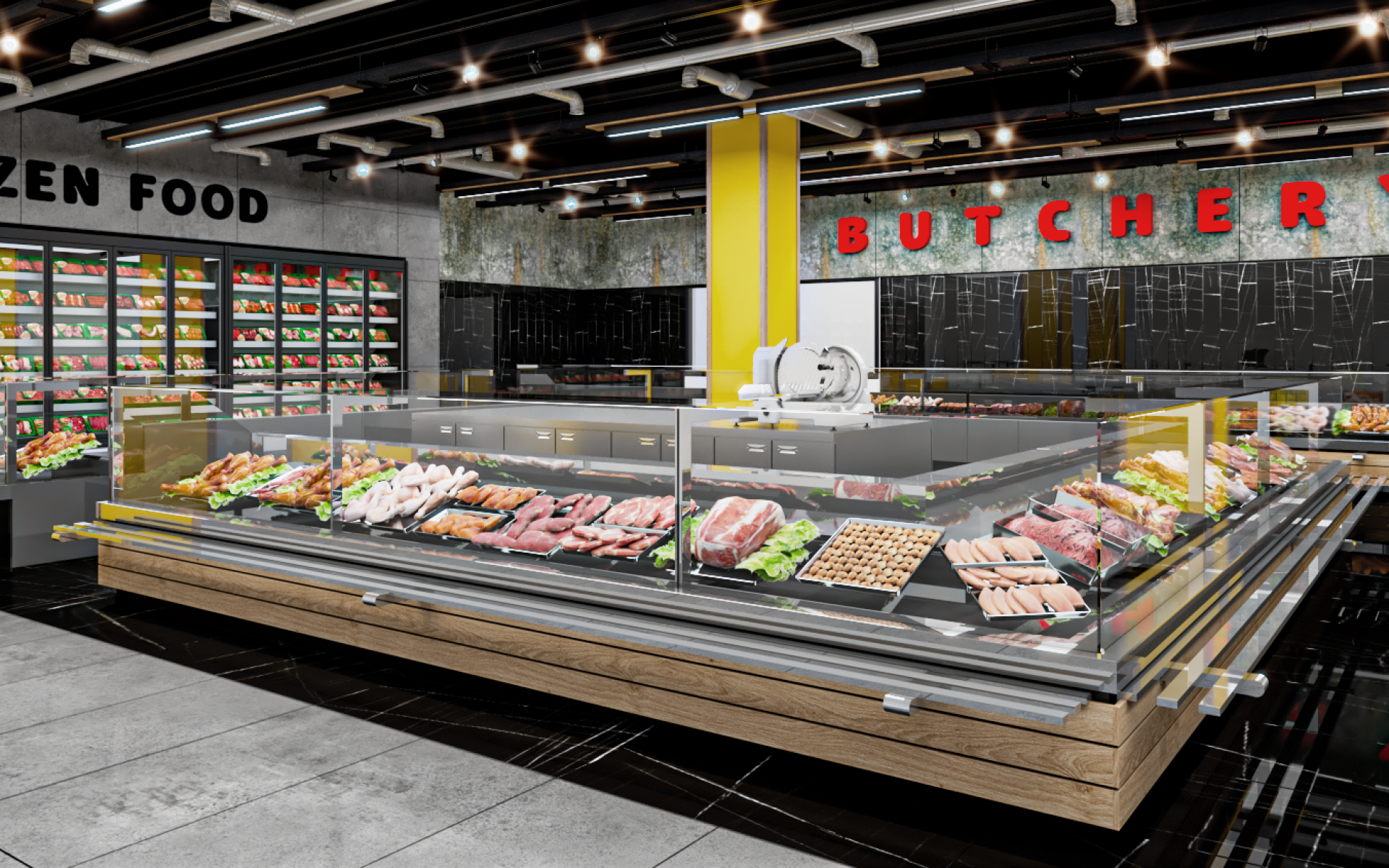 Gulf butcher shop trends, 3D design butcher layout, retail design GCC, butcher equipment UAE, halal shop design, retail technology Gulf Gulf butcher shop trends, 3D design butcher layout, retail design GCC, butcher equipment UAE, halal shop design, retail technology Gulf